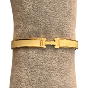 Gold and Ivory Designer Inspired H Bracelet